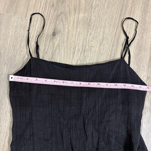 Zara Black Tank Mini Dress Square Neck Sz S Side Slit Classic City Whimsigoth - Picture 7 of 10
